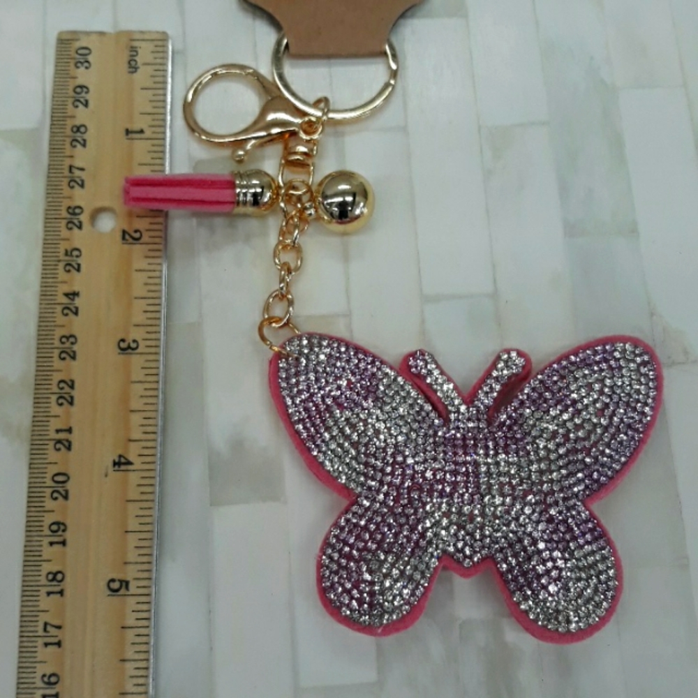Butterfly Keychain Purse Charm  BLING - Picture 4 of 8